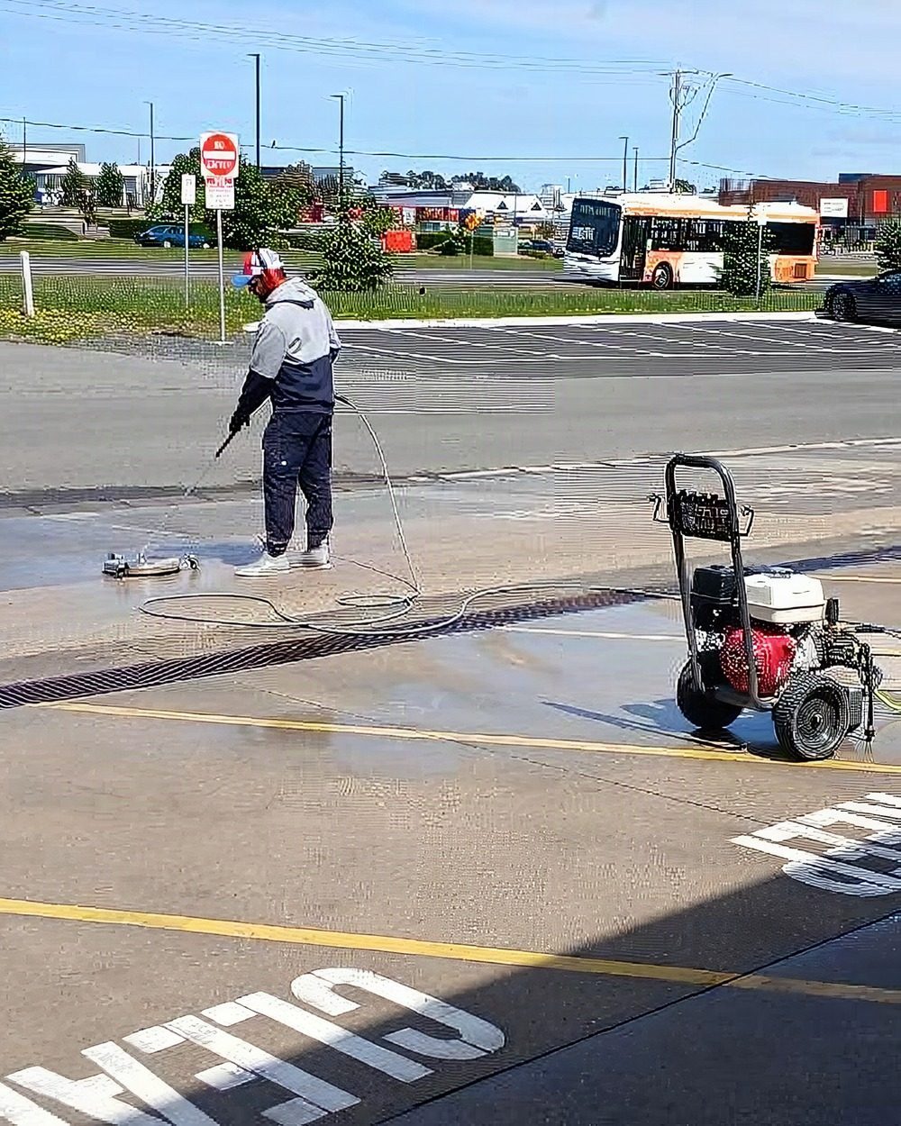 SCY Wash Pro pressure washing a commercial car park in Ballarat