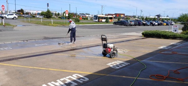 SCY Wash Pro pressure washing a commercial car park in Ballarat